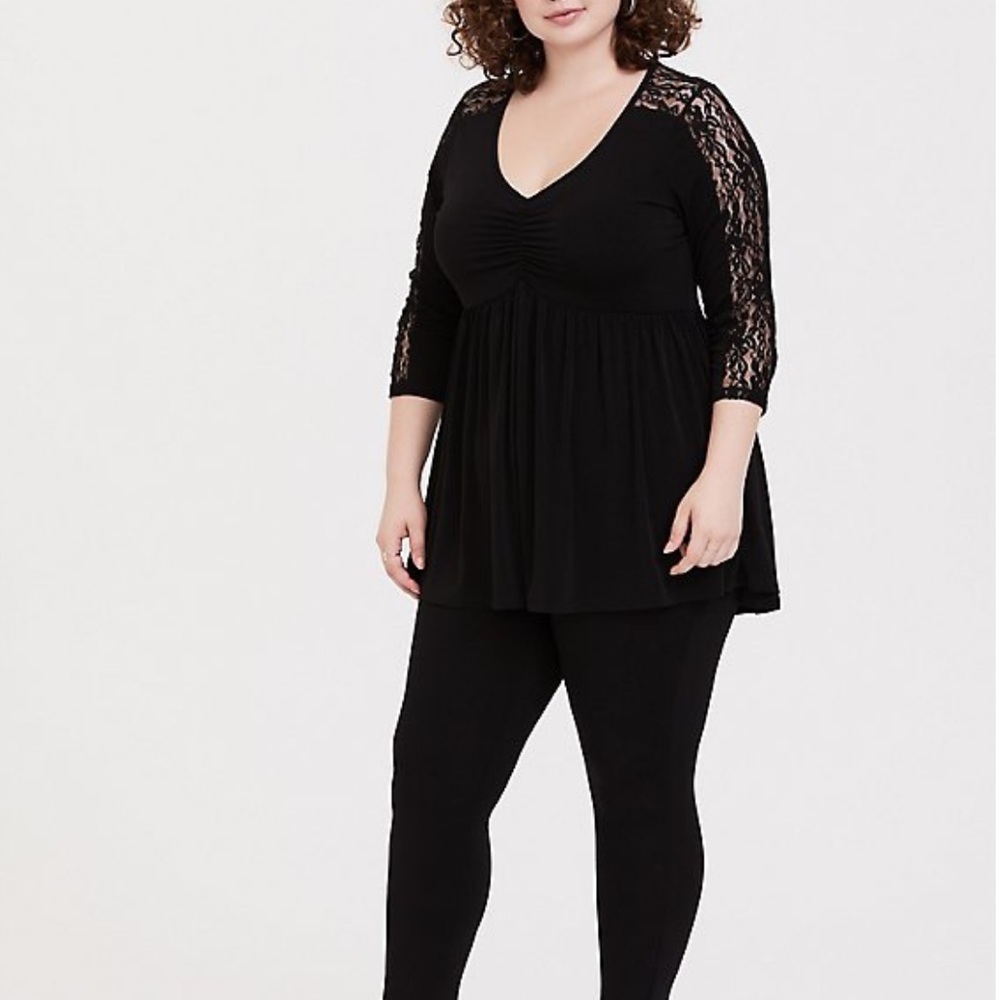 Black Studio Knit Babydoll Tee